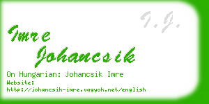 imre johancsik business card